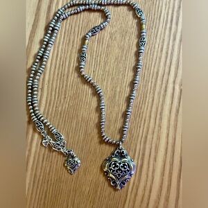 Brighton 2 tone, Gold and Silver Heart Pendant Necklace approx 32”